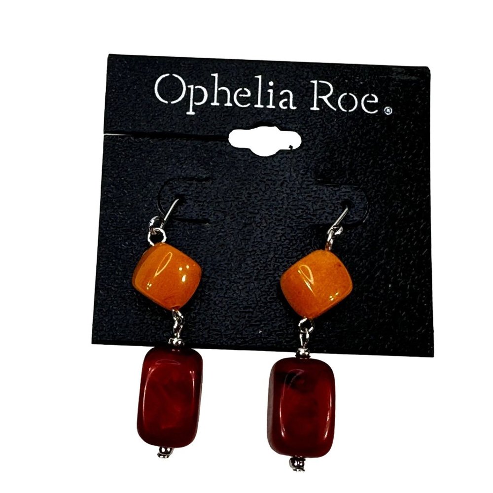 Ophelia Roe Women's Dangly Double Geometric Shaped Acrylic Wire Hook Earrings